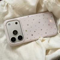 Stilvolle IMD Runde Kanten Laser Stern Kariert Rosa Lilien Muster Schutzhülle für iPhone 18 Pro Max 13 14 15 16 17