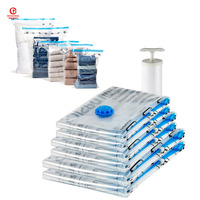Sac de rangement à compression sac de scellage sous vide pliable anti-poussière sacs de rangement sous vide transparents avec pompe à main