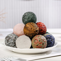 Sphère de lune en cristal naturel brut, petite, 4 cm, décoration de bureau éducative pour étudiants et enfants, fabriquée en Chine