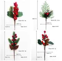Plantes décoratives artificielles en forme de cône de pin, aiguilles de pin et baies, effet neige, pour la décoration de Noël et des fêtes, vente en gros