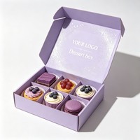 Boîte à pâtisserie personnalisée à 6 compartiments avec séparateurs individuels pour biscuits et produits de boulangerie