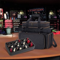 Sac à dos organisateur pour jeux de rôle de table DND avec couche en mousse pour miniatures, dés et cartes, idéal pour le rangement en voyage, les jeux à domicile et les soirées de jeu