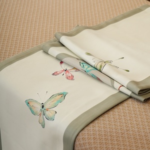 Màu xanh lá cây nhiệt đới hoa Runner giường khăn cho spa massage bảng ven biển Runner giường khăn cho chân giường - Product Image 4