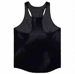 Heat Sealing Taped Seam <strong>Singlets</strong> Men Marathon Light Weight <strong>Running</strong> Solid Color Hollow Vest Polyester Men Stringer tank Tops - Product Image 1