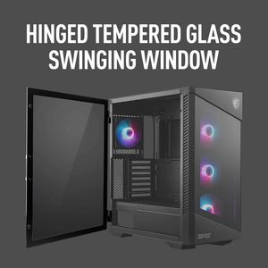 MSI MPG <span class=keywords><strong>Velox</strong></span> 100R Mid-Tower Gaming PC Case Panneau latéral en verre trempé 4X120mm ARGB Fans Liquid Cooling Support jusqu'à 360mm - Product Image 4