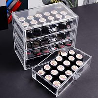 Organisateur de maquillage en acrylique pliable en gros boîte à bijoux fonctionnelle avec tiroirs pour stockage organisateur empilable de rouge à lèvres cils