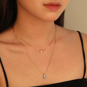 Collar de Moda al por Mayor con Colgante de Ojos Azules de Circonio Personalizado, Chapado en Oro de 18K, de Acero Inoxidable, Tipo Gargantilla y con Capas - Product Image 3