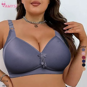 Amysi 811 # migliore vendita di biancheria intima sottile traspirante solida estate Plus Size 46-52D reggiseno Wireless <span class=keywords><strong>per</strong></span> donne grasse presa diretta di fabbrica - Product Image 1