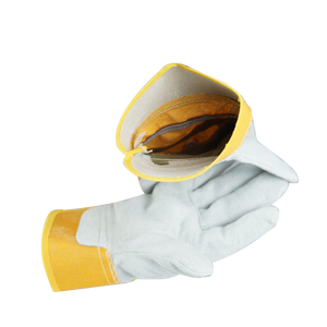 Guante de trabajo de Palma de cuero de vaca con acabado de gamuza, logotipo personalizado para trabajos de construcción - Product Image 2