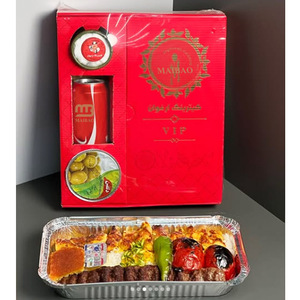 Vente en gros Plateaux alimentaires en papier Boîtes à emporter pour Kebab Riz Boîte de restauration plate personnalisée Boîte d'emballage recyclé Plateaux de restauration à emporter - Product Image 4