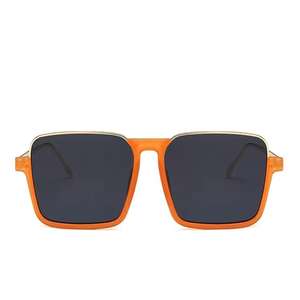 نظارة بنصف إطار كلاسيكية من الرجال عدسات شفافة نظارات بصرية مربعة مع برتقالي وأسود وأبيض إطار كمبيوتر شخصي بشعار مخصص مضاد للأزرق - Product Image 4