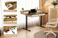 Escritorio de Computadora Modular Ergonómico Moderno PRORIALS con Superficie de Madera, Estación de Trabajo Duradera para Oficina, Escritorio de Altura Ajustable