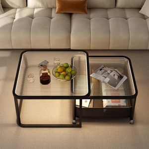 Sofá Mesa auxiliar Hogar Sala de estar Café Luz <span class=keywords><strong>Centro</strong></span> de vidrio de lujo - Product Image 1