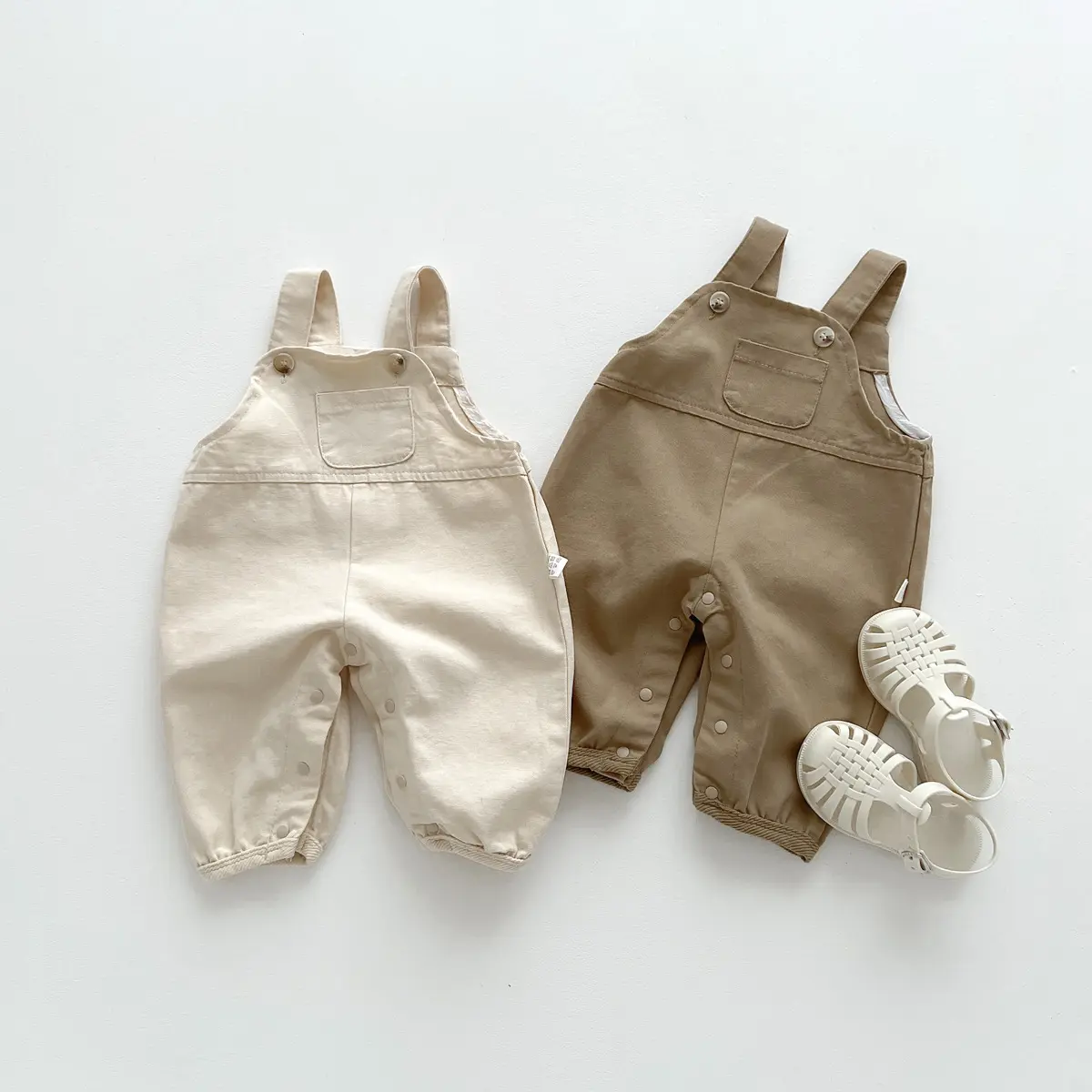 Casual Broek Baby Effen Kleur Wit Katoen Overalls Jumpsuits Voor Kinderen Van 12 Tot 14 Jaar