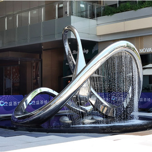 Fuente de Acero Inoxidable con Diseño Contemporáneo para Uso Comercial en Hoteles, con Elemento de Agua y Construcción Duradera - Product Image 2