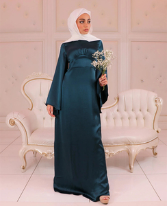 Nuevo Vestido Abaya Musulmán de Satén, Pañuelo Musulmán de Seda <span class=keywords><strong>Medina</strong></span>, Vestido Elegante y Modesto - Product Image 4