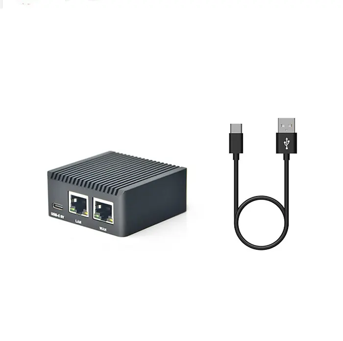 NanoPi R2S Rockchip RK3328 con custodia in metallo CNC Mini Router Dual Gigabit Port 1GB SBC OpenWrt System