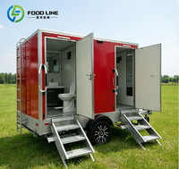 Remorque WC mobile, Remorque toilettes sur roues, Remorque douches et toilettes