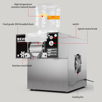 Machine à glace à neige en forme de bonhomme de neige à vitesse infinie avec tambour fileté 304, machine à glace à neige automatique, machine à glace en flocons