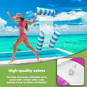 Custom <b>Inflatable</b> Pool <b>Float</b> Chair for Adults 4 in 1 Floating Pool Lounge Chair Swimming Floating Chair for Pool Water Hammock - Product Image 5