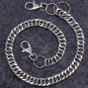 Hip Hop Alloy Waist Chain Single Layer <b>Thick</b> Chain Double <b>Ring</b> Casual Street Style Accessory - Product Image 3