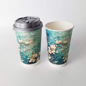 Vaso de Papel Personalizado con Logotipo para Bebidas Frías y Calientes, Vasos de Papel Seguros para Alimentos, Antiderrames, Agarre Cómodo - Product Image 2