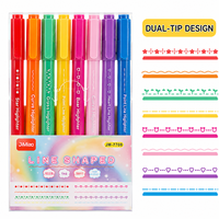 Stylo à double pointe à rouleau pour dessiner des courbes, marqueur coloré à effet vague pour étudiants et enfants