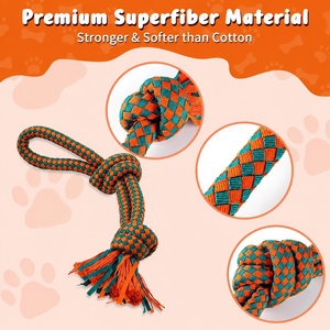 Juguetes de Cuerda para Mascotas de Alta Calidad, Juguetes de Entrenamiento para la Dentición, Ecológicos, No Tóxicos, Juguetes para Masticar y Limpiar los Dientes de Perros - Product Image 2