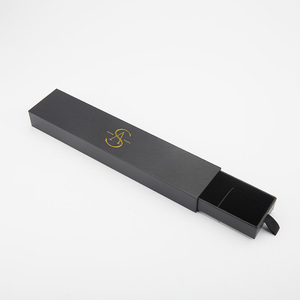 Scatola di collana di imballaggio nero di cartone di lusso all'ingrosso della fabbrica con logo - Product Image 4