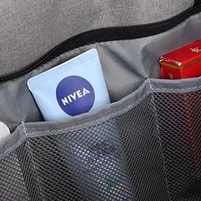 Bolsa de gimnasio Grande y Pequeña de nailon gris, bolsa de gimnasio en seco y húmedo con logo - Product Image 4