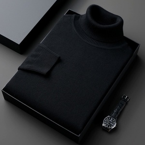 Suéter de cuello alto de punto grueso y cálido para hombre, estilo casual, venta al por mayor - Product Image 4