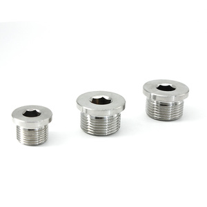 Tapones de tornillo <span class=keywords><strong>DIN</strong></span> <span class=keywords><strong>908</strong></span>, con collar y enchufe hexagonal, rosca cilíndrica de acero inoxidable 304, Perno de cabeza plana - Product Image 3