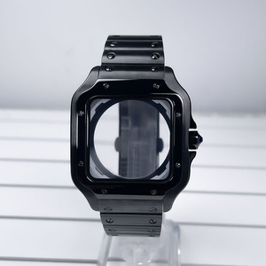 Boîtier de montre carré 38 mm NH35 en acier inoxydable noir et or, pièces de modification SKX, accessoires compatibles avec les mouvements Santo NH35/NH36 - Product Image 5