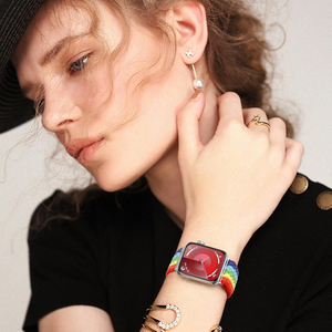 بسعر الجملة حزام ساعة مرن مضفر ملون قابل للتعديل لساعة أبل سلسلة 10 9 8 7 6 5 4 <span class=keywords><strong>3</strong></span> SE2 SE Ultra <span class=keywords><strong>2</strong></span> 1 حزام سوار - Product Image 6