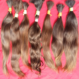 Precio al por mayor sin procesar crudo europeo virgen eslavo ruso Remy trenzado cabello humano a granel coletas extensiones pelucas - Product Image 4