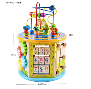 Bambini educazione multifunzionale scatola di <span class=keywords><strong>perline</strong></span> giocattolo in legno a sei lati grandi <span class=keywords><strong>perline</strong></span> animali - Product Image 2