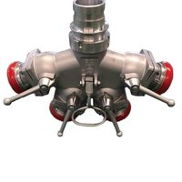 Pembagi Selang Pemadam Kebakaran Aluminium Alloy 4-Arah Heavy-Duty, Distributor Air 4-Jalur, Peralatan & Aksesoris Pemadam Kebakaran