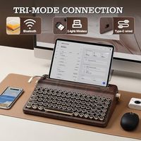 OEM ODM QL75 Wireless Typewriter Hot Swap Retro Mechanical Keyboard Punk Round Keycaps RGB Backlit QMKVIA Programmable MultiDevi