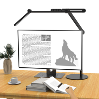 Lámpara de escritorio LED para oficina en casa, lámpara de mesa brillante de 24W con abrazadera, luz de escritorio para cuidar los ojos, luz de monitor ajustable