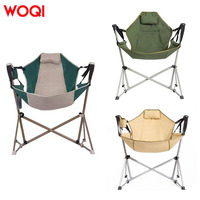 WOQI-Chaise berçante pliante en acier ultra légère et portable avec barres parallèles, chaise de camping pliable pour l'extérieur