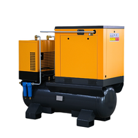 Compresseur d'air à vis AC industriel 7,5 kW 10 CV sans huile, refroidi par air, stationnaire, 220 V monophasé, petit, silencieux, avec réservoir et moteur