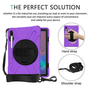 Dày Silicone Combo Vai Dây Đeo Tay Xoay Fold Đứng Bút Chì Khe Cắm Máy Tính Bảng Trường Hợp Đối Với Samsung Galaxy Tab S6 T860 T865 10.5 Inch - Product Image 3