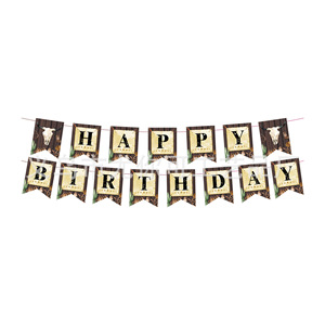 Bannière d'anniversaire Yunik Happy Birthday, design papillon rose, décoration de fête d'anniversaire DIY - Product Image 4