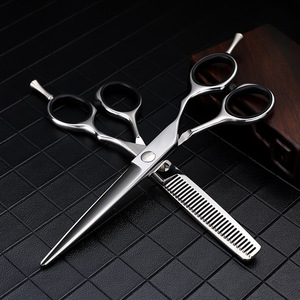 Hair Scissors 5.5 Inch 6 Inch Stainless Steel Sharp Blade Long Handle Thinning Shears Salon Grade Hairdressing Kit - Product Image 1