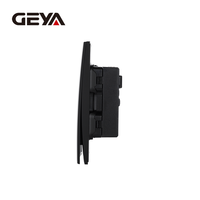 Interrupteurs muraux GEYA personnalisables, norme britannique, 250V 16A, étanches IP54, durables, en PC, modernes, 2 gangs 1 voie, plaque 40000 cycles