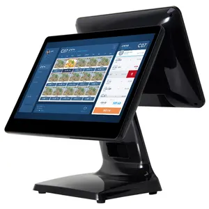 Tela única 15.6 polegadas android janela sistema pos tudo em um pc kiosk touch screen vga usb porta eletrônica caixa registradora máquina