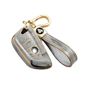 Housse de clé en TPU à grain de surface, style classique avec <span class=keywords><strong>porte</strong></span>-clés, étui pour clé pour les séries X1 X2 X3 X5 X6 1 2 5 6 7 M5 M6, <span class=keywords><strong>porte</strong></span>-clés - Product Image 1
