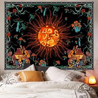 Tapisserie murale en polyester Halloween Crâne Squelette Citrouille, résistante à la décoloration, légère, facile à accrocher, vente en gros