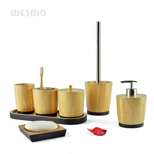 Ensemble <span class=keywords><strong>de</strong></span> <span class=keywords><strong>salle</strong></span> <span class=keywords><strong>de</strong></span> <span class=keywords><strong>bain</strong></span> en <span class=keywords><strong>bambou</strong></span> rond, accessoires décoratifs traditionnels pour <span class=keywords><strong>salle</strong></span> <span class=keywords><strong>de</strong></span> <span class=keywords><strong>bain</strong></span>, carbonisation foncée - Product Image 6