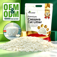 Litière pour chat à base de manioc purement végétale, écologique, sans poussière, désodorisante efficace, facile à nettoyer, vente directe d'usine avec échantillon gratuit